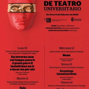 Cartel do XXVI Festival internacional de Teatro Universitario de Santiago de Compostela