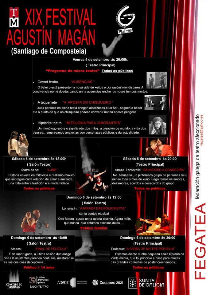 Programación XIX Festival de Teatro Afeccionado Agustín Magán