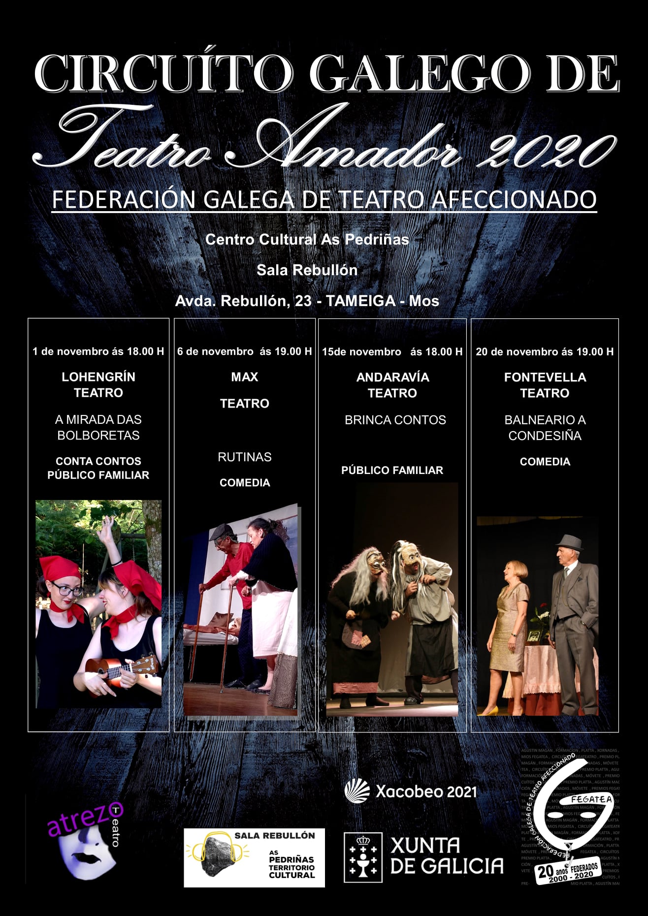 Cartel do circuito galego de teatro amador 2020 - Mos